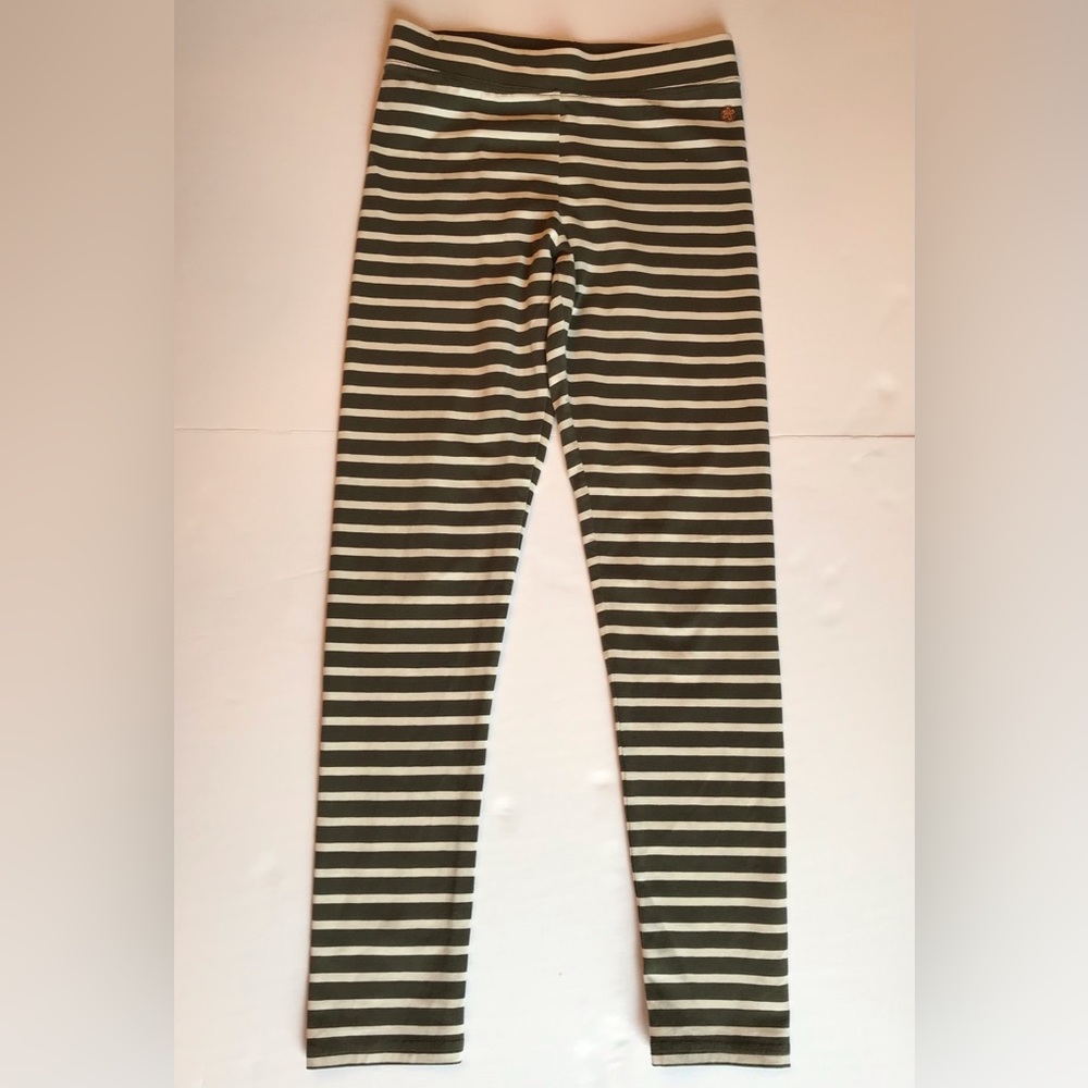 Matilda Jane 435 Girls Size 10 Gray and White Striped Leggings